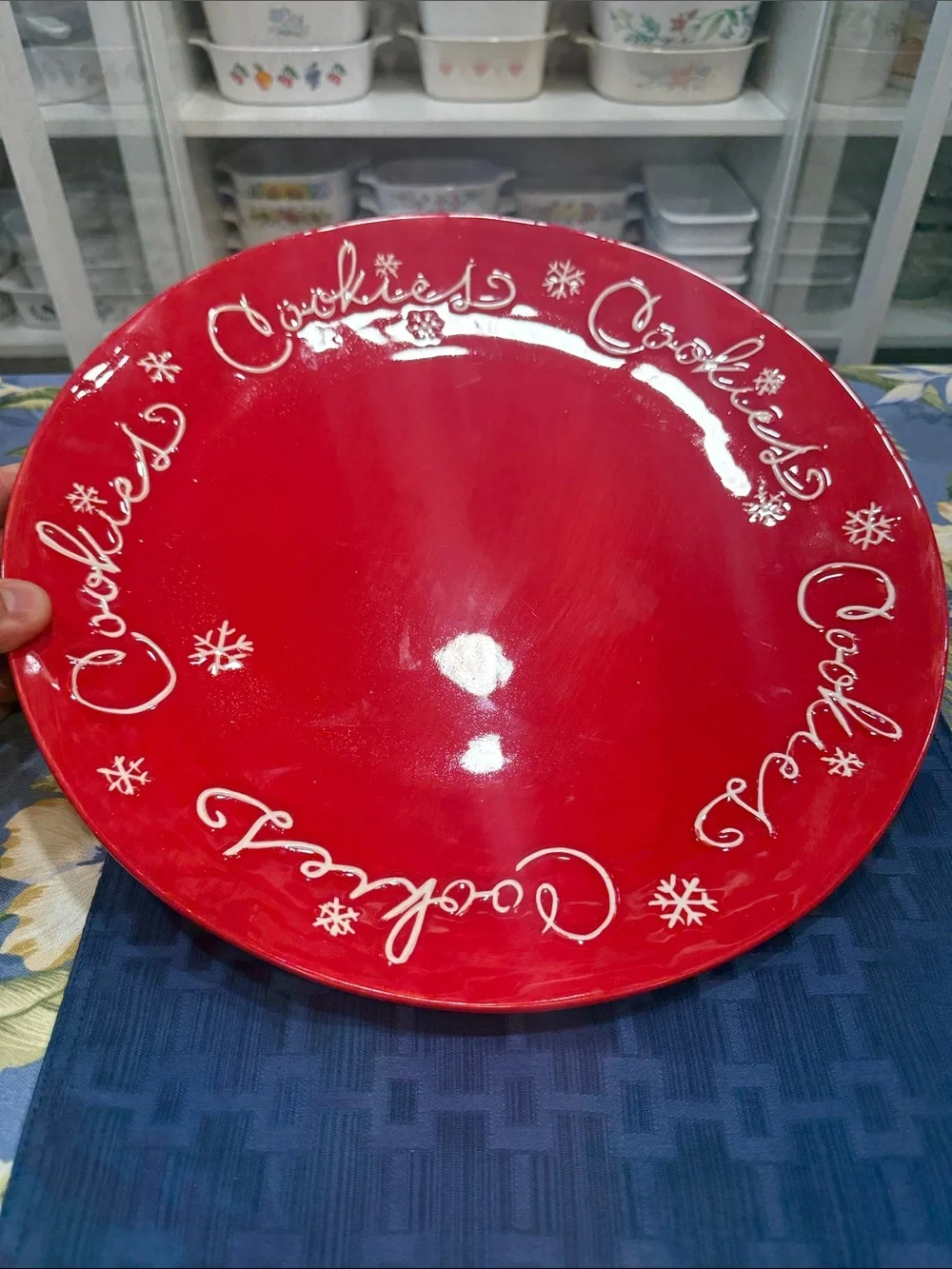 Hallmark Red Ceramic 'Cookies' Holiday Serving Plate 14.5